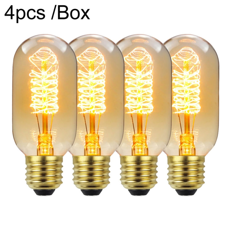 4pcs /Box T45 LED Lamp Fixture Illuminator Vintage Lights, Power: 120V 25W(Spiral Gold) - LED Blubs & Tubes by buy2fix | Online Shopping UK | buy2fix