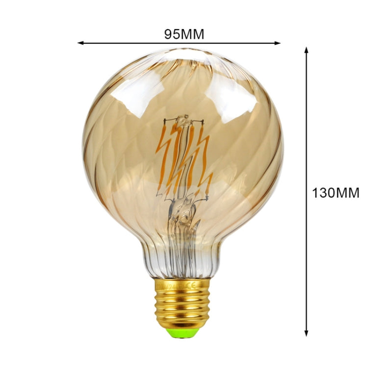 E27 Screw Port LED Vintage Light Shaped Decorative Illumination Bulb, Style: G95 Oblique Gold(220V 4W 2700K) - LED Blubs & Tubes by buy2fix | Online Shopping UK | buy2fix