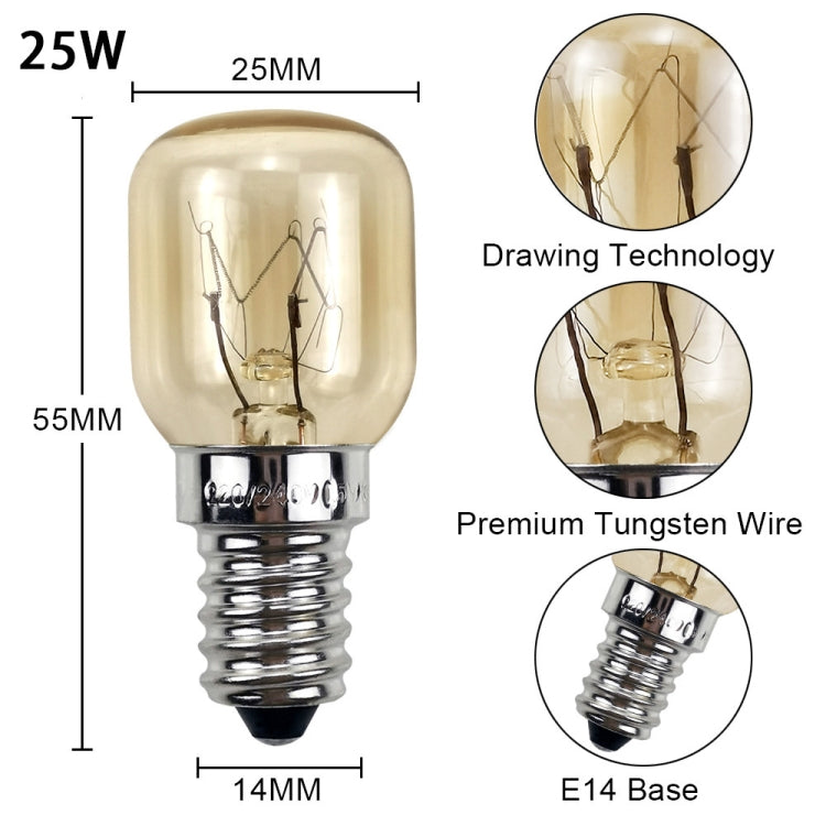 E14 Salt Crystal Lamps High Temperature Resistant Oven Light Bulb, Power: 25W Copper Nickel Plating Lamp Head(2700K Warm White) - LED Blubs & Tubes by buy2fix | Online Shopping UK | buy2fix