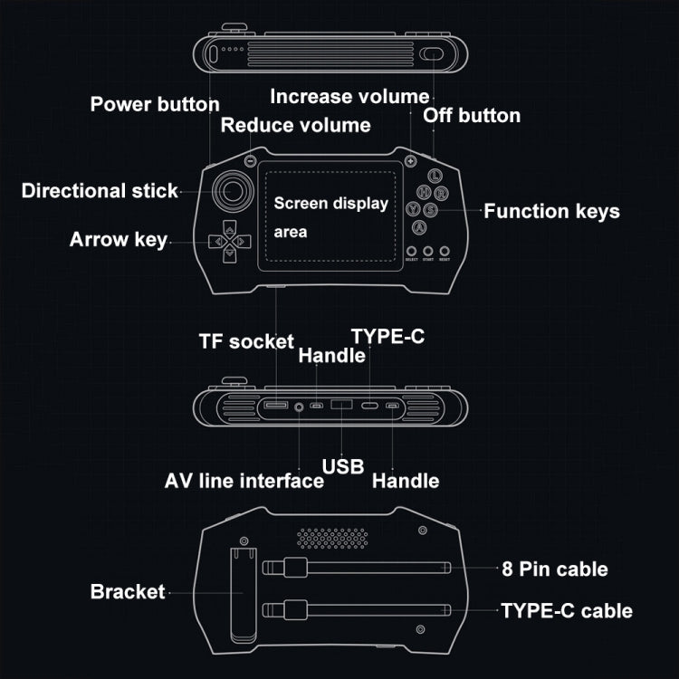 DY14 3.5-Inch Color Screen Retro Handheld Game Console With Power Bank Function, Model: Black - Pocket Console by buy2fix | Online Shopping UK | buy2fix