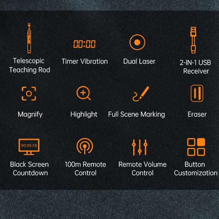 ASING A31 Multi-Functional Presentation Remote With Telescopic Teaching Rod Designed For Touch Screen -  by ASING | Online Shopping UK | buy2fix