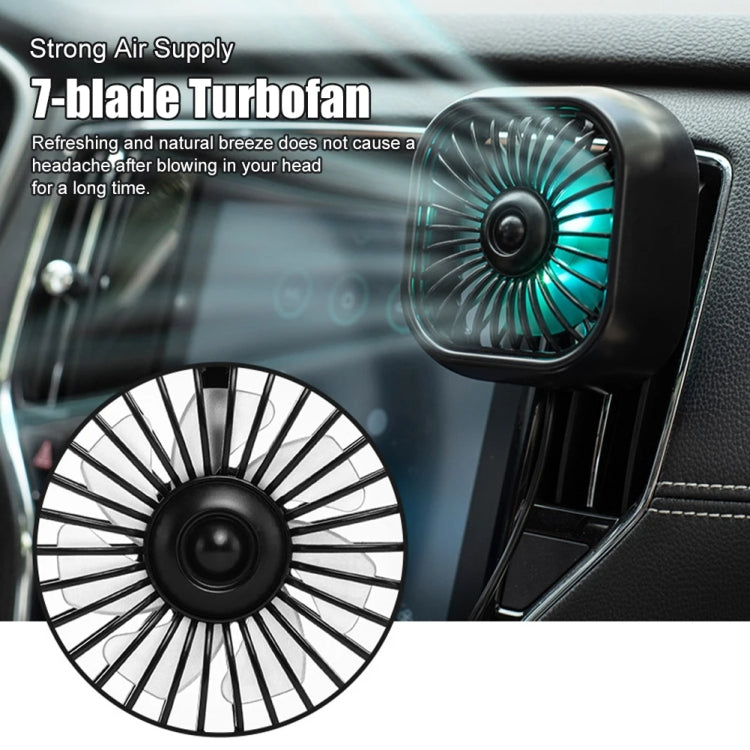 F11 Car USB Colorful Gradient Light Cooling Fan Automotive Interior, Color: Black - Heating & Fans by buy2fix | Online Shopping UK | buy2fix