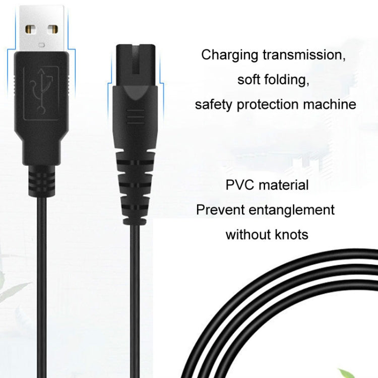 1.25m For Shaver / Water Refill Device USB TTo 8-Figure Tail Charging Cable Power Cord(White) - Accessories by buy2fix | Online Shopping UK | buy2fix