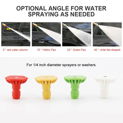 High-pressure Car Washer Nozzle Fan-shaped 1/4 Quick Plug Connector Water Rifle Parts, Specification: 40 Degree (2.0 Nozzle) - Car Washer & Accessories by buy2fix | Online Shopping UK | buy2fix