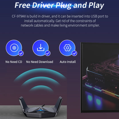 COMFAST CF-979AX WiFi6 5374Mbps USB-C / Type-C Wireless Network Card WiFi Receiver - USB Network Adapter by COMFAST | Online Shopping UK | buy2fix