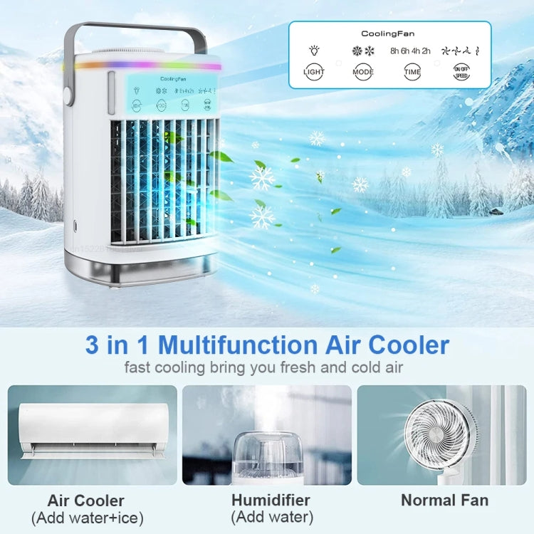 Air Conditioner Water Cooling Fan 4 Speed Adjustable With Timer & 7 Colors Light CF-006 - Electric Fans by buy2fix | Online Shopping UK | buy2fix