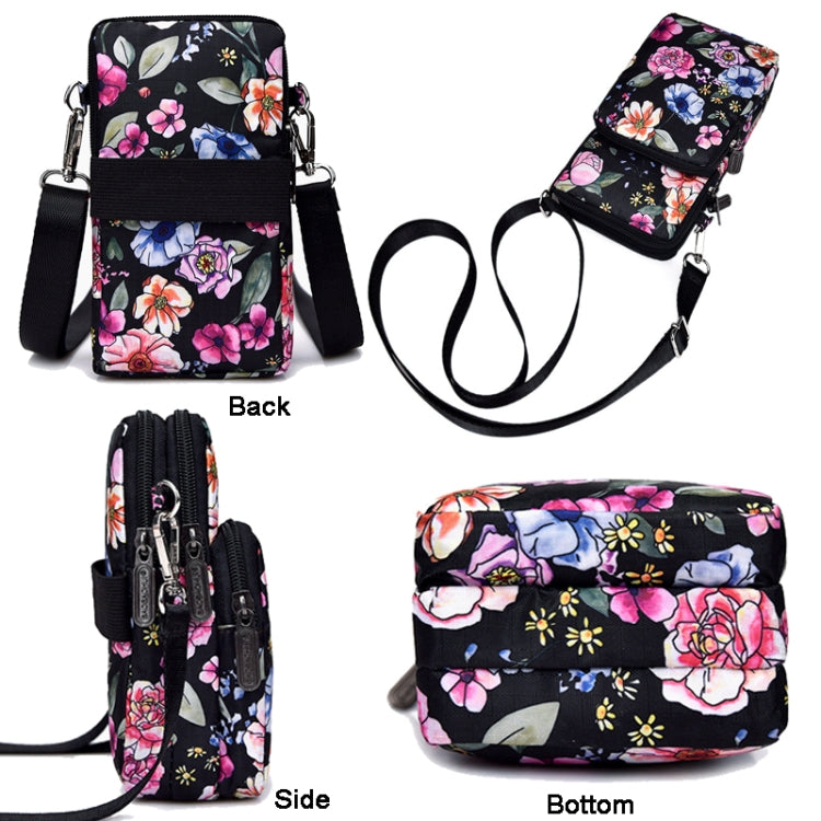 Printed Crossbody Mobile Phone Bag Mini Wallet With Arm Band, Style: Pink Holiday - Single-shoulder Bags by buy2fix | Online Shopping UK | buy2fix