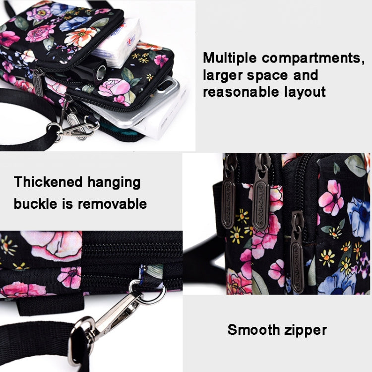 Printed Crossbody Mobile Phone Bag Mini Wallet With Arm Band, Style: Pink Holiday - Single-shoulder Bags by buy2fix | Online Shopping UK | buy2fix