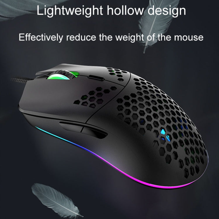 XUNSVFOX XYH90 Wired Hollow Hole Mouse RGB Illuminated Macro Programming Gaming Mouse(Black) - Wired Mice by XUNSVFOX | Online Shopping UK | buy2fix