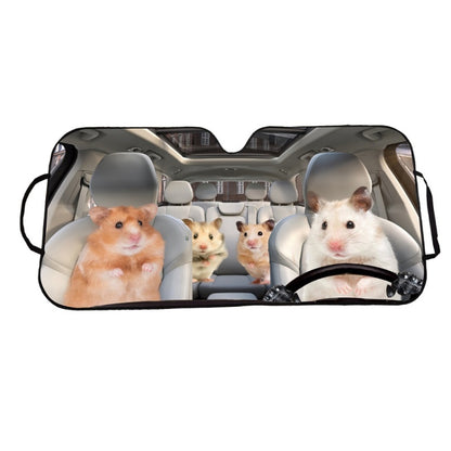 70x138cm Printed Car Sun Protection Heat Insulation Sunshade(Hamster) - Window Foils & Solar Protection by buy2fix | Online Shopping UK | buy2fix