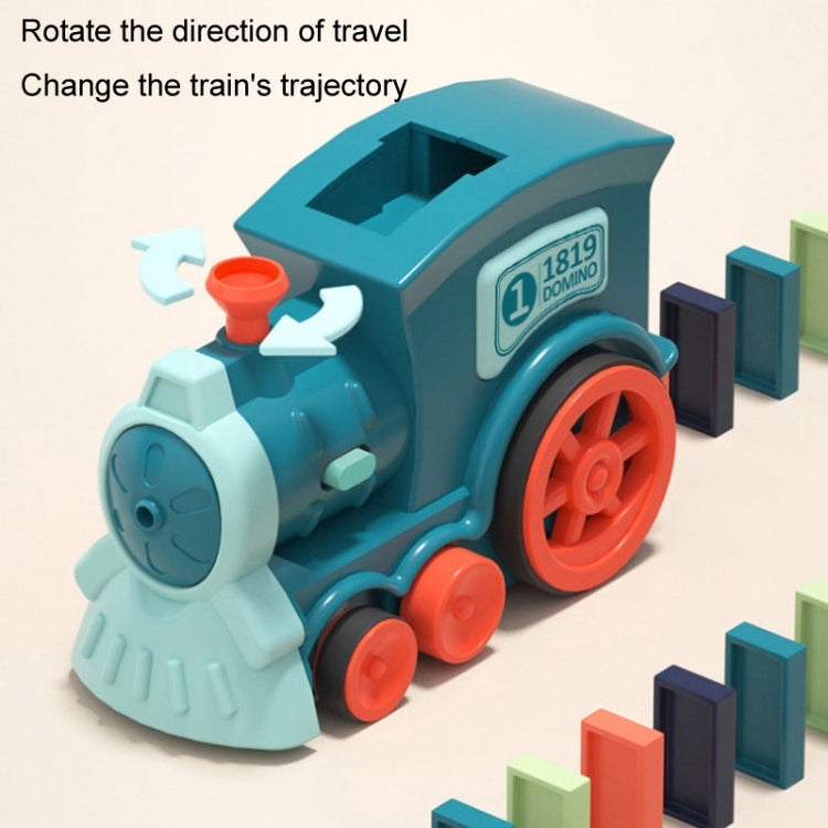 Children Dominoes Toy Train Electrical Music Light Train Automatic Casting Tokens Toy(Pink) - Music Toys by buy2fix | Online Shopping UK | buy2fix