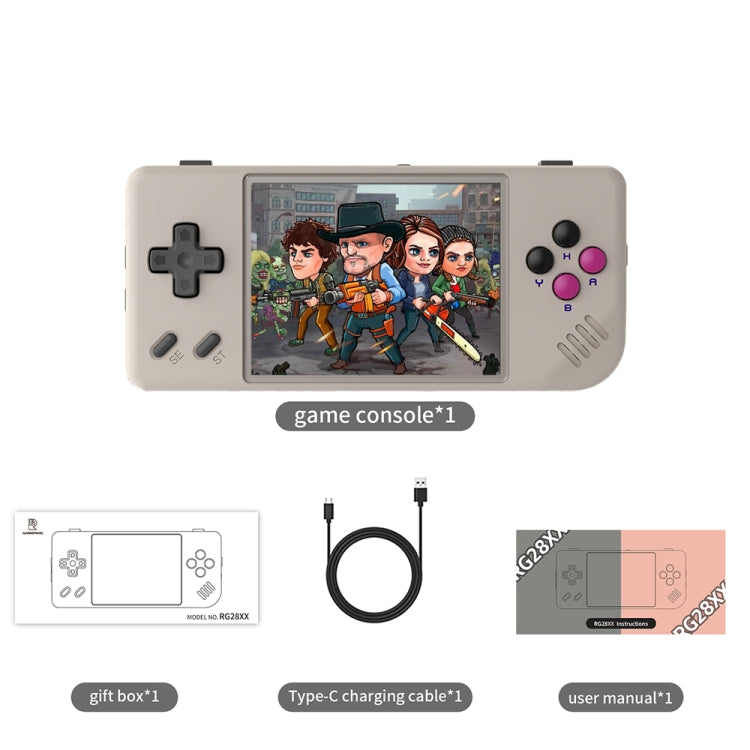 ANBERNIC RG28XX Retro Handheld Game Console 2.83-Inch IPS Screen Linux OS 64GB(Beige) - Pocket Console by ANBERNIC | Online Shopping UK | buy2fix