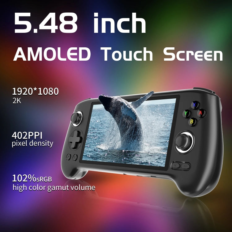 ANBERNIC RG556 Handheld Game Console Android 13 System 5.48-Inch AMOLED Screen WIFI Bluetooth Game Player 128GB+128GB(Black) - Pocket Console by ANBERNIC | Online Shopping UK | buy2fix