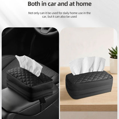 Car Sun Visor Armrest Box Back Hanging Tissue Box(Beige) - Tissue Boxes by buy2fix | Online Shopping UK | buy2fix