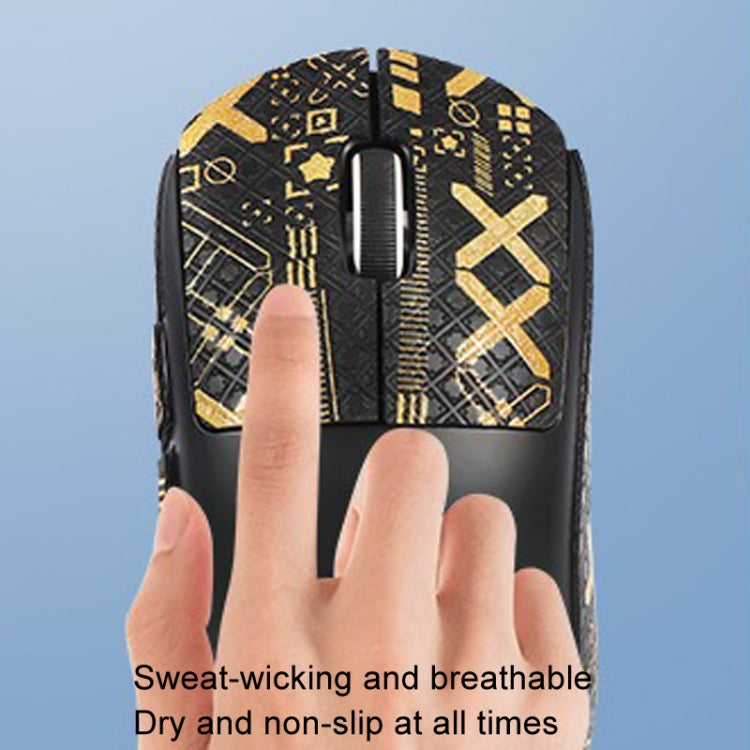 For Logitech GPW 2-Generation Mouse Anti-Slip Stickers Absorb Sweat Paste, Color: Black Print Half Surround - Silicone / Sticker by buy2fix | Online Shopping UK | buy2fix