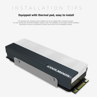 COOLMOON CM-M2A M.2 2280 Solid State Drive Cooler 5V ARGB Hard Drive Heatsink(Gray) - Fan Cooling by COOLMOON | Online Shopping UK | buy2fix