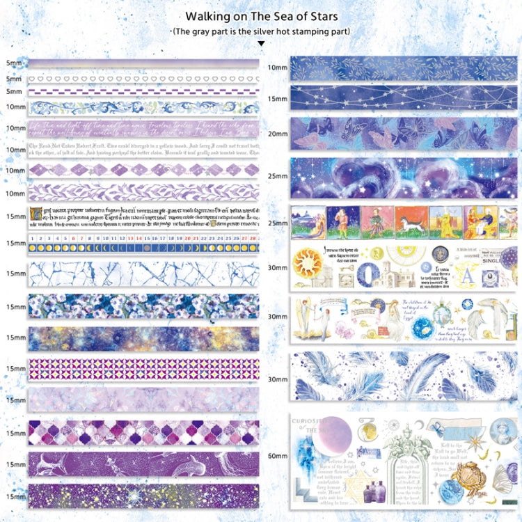 27rolls /Box Long Season Washi Tape DIY Scrapbook Stickers(Starry Walk) - Handbook Decorative Stickers by buy2fix | Online Shopping UK | buy2fix