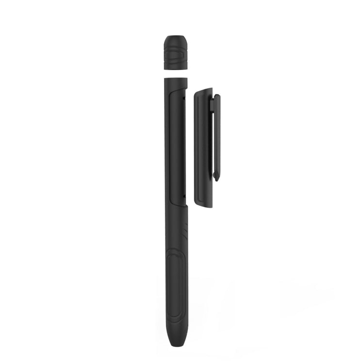 For Apple Pencil 1 AhaStyle PT141 Triple Defense Pen Clip Silicone Protective Case(Black) - Pencil Accessories by AhaStyle | Online Shopping UK | buy2fix