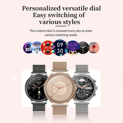 V60 1.39 Inch Health Monitoring Multifunctional Waterproof Bluetooth Call Smart Watch, Color: Gold Steel - Smart Watches by buy2fix | Online Shopping UK | buy2fix