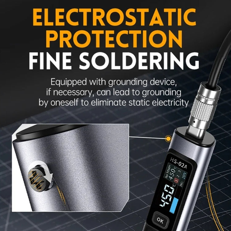 FNIRSI Portable Constant Temperature Soldering Iron Set, Model: HS-02A Upgrade 6 Head+C2C Line+100W US Plug+EU Adapter - Soldering Iron Set by FNIRSI | Online Shopping UK | buy2fix