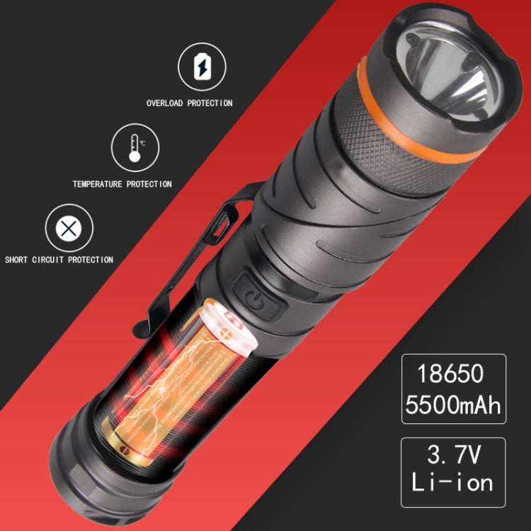 90 Degree Foldable Flashlight White / Red / Green Lights Waterproof Magnetic Torch Built In 18650 Lithium Battery - LED Flashlight by buy2fix | Online Shopping UK | buy2fix