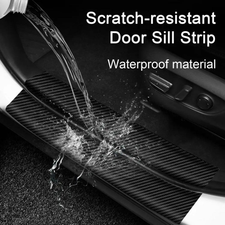 4pcs/Set Car Door Sill Strip PVC Anti-scratch Anti-dirt Protective Film(Carbon Fiber Black) - Auto Film by buy2fix | Online Shopping UK | buy2fix