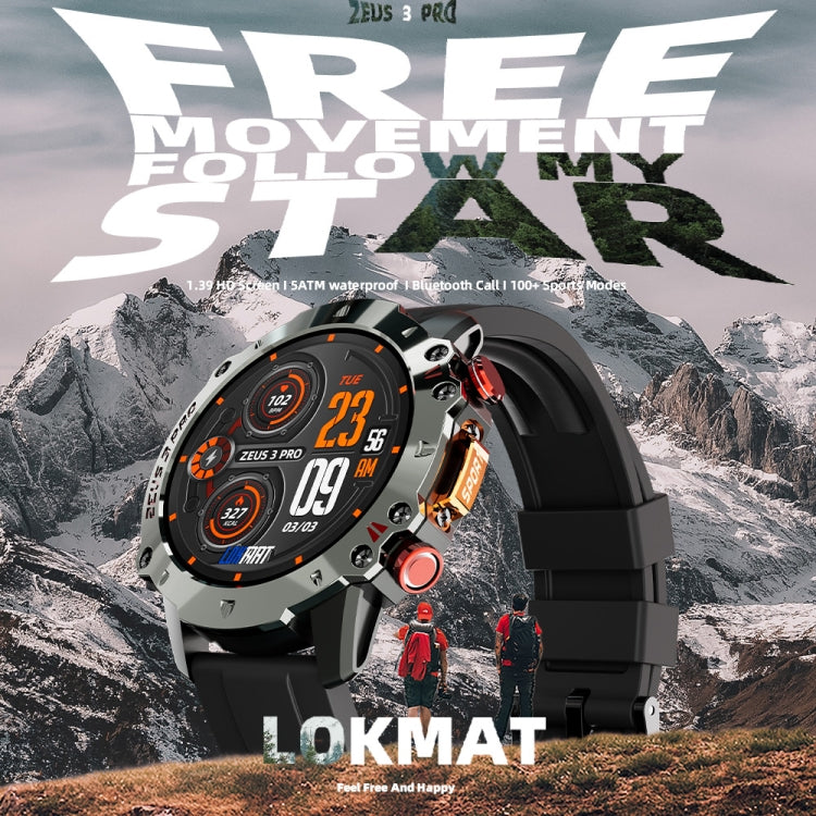 LOKMAT ZEUS3 Pro 1.39-Inch 5ATM Waterproof Outdoor Sports Bluetooth Call Smart Watch(Green) - Smart Watches by LOKMAT | Online Shopping UK | buy2fix