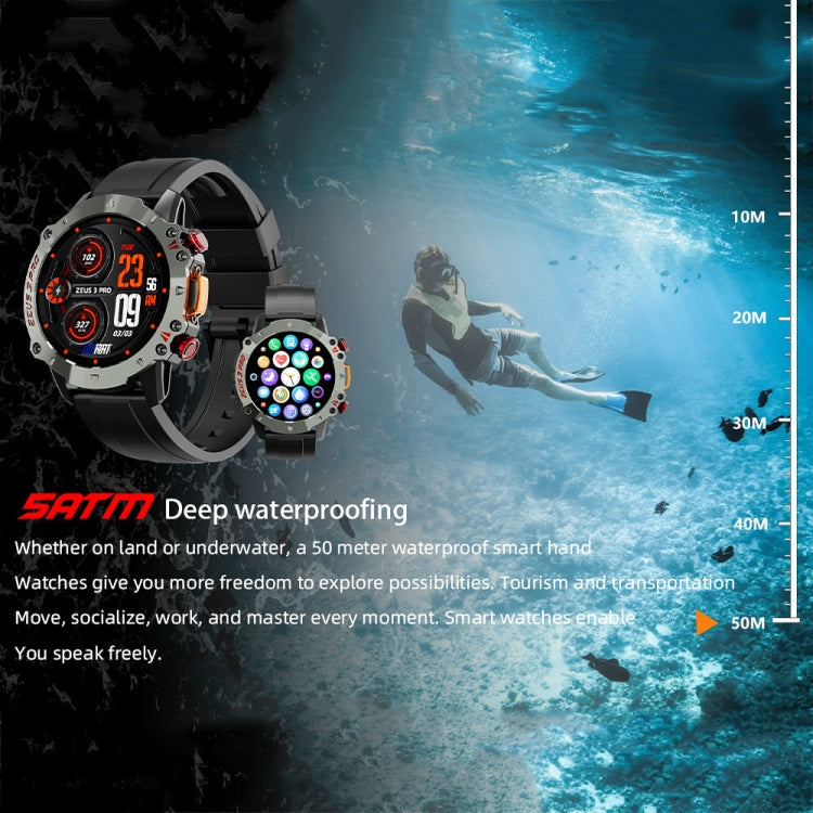 LOKMAT ZEUS3 Pro 1.39-Inch 5ATM Waterproof Outdoor Sports Bluetooth Call Smart Watch(Green) - Smart Watches by LOKMAT | Online Shopping UK | buy2fix