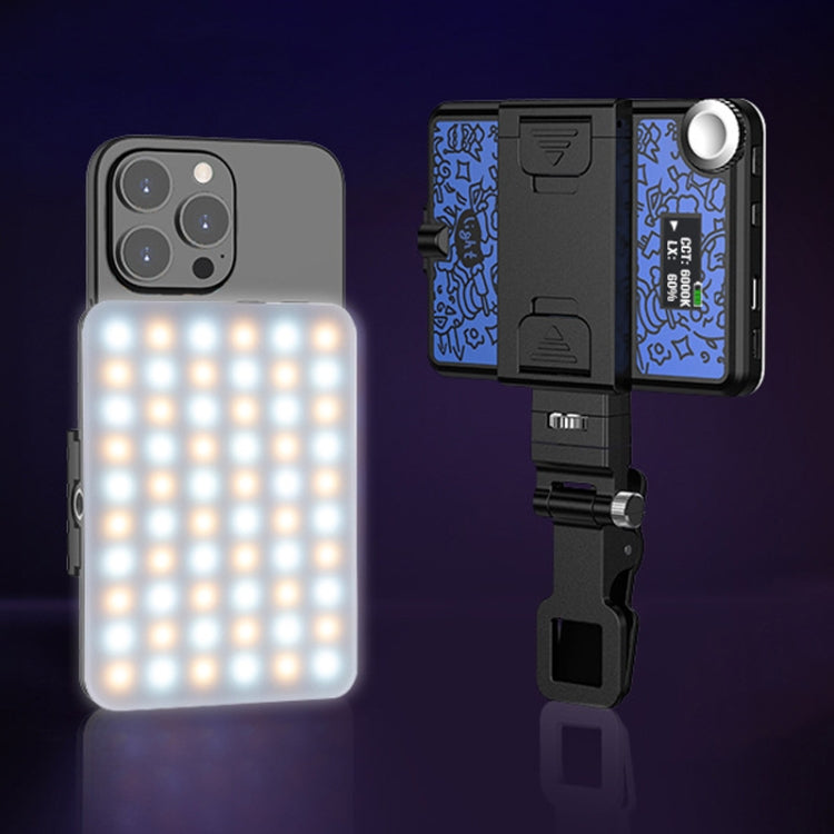 60 LEDs Rechargeable Clip Fill Light With Front & Back Clip Adjusted 3 Light Modes For Phone, Spec: A Type Blue - Selfie Light by buy2fix | Online Shopping UK | buy2fix