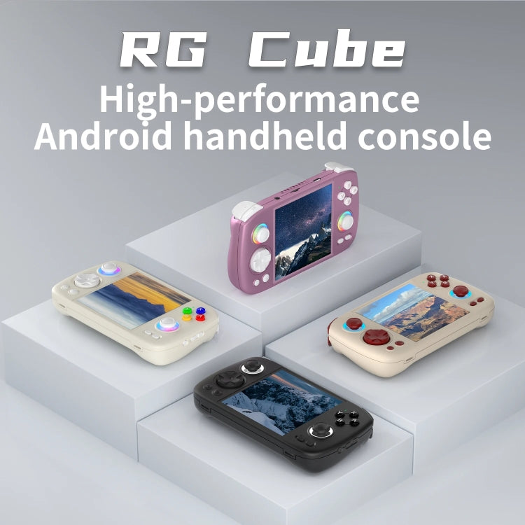 ANBERNIC RG Cube Retro Handheld Game Console With 3.95 Inch Screen T820 CPU Android 13 RGB Light With 128G TF Card(Gray) - Pocket Console by ANBERNIC | Online Shopping UK | buy2fix