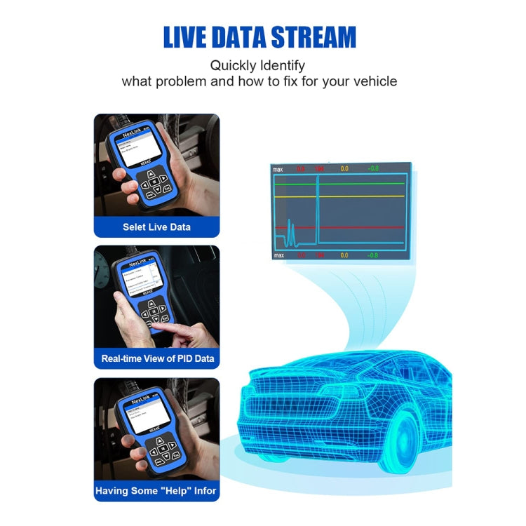 Nexas NL101 Universal OBD2 Scanner Diagnostic Tool & Battery Tester With OBDII - Code Readers & Scan Tools by Nexas | Online Shopping UK | buy2fix