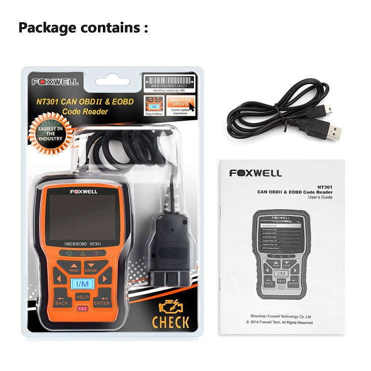 FOXWELL NT301 OBD2 Car Fault Diagnostic Instrument Live Data Code Reader Tool - Electronic Test by FOXWELL | Online Shopping UK | buy2fix