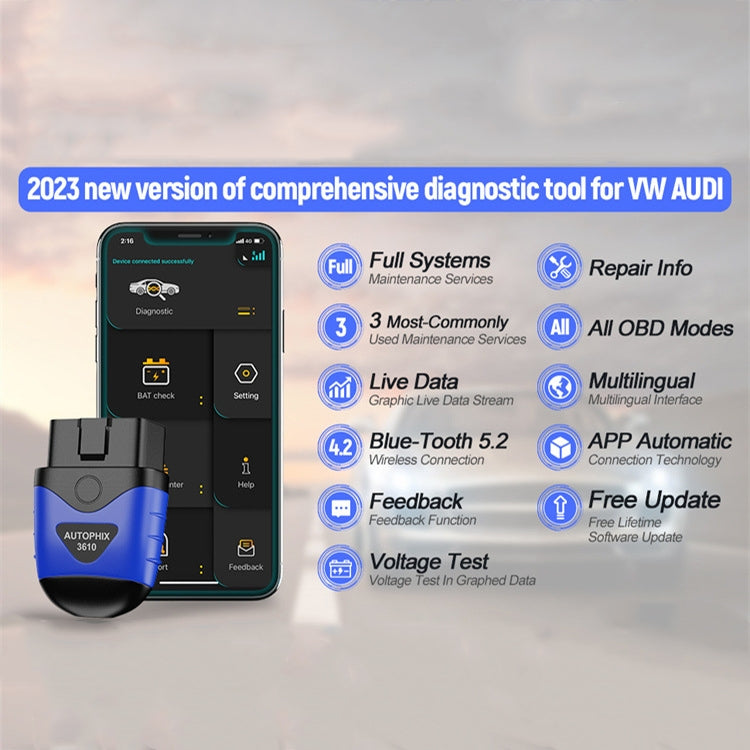 AUTOPHIX 3610 Bluetooth Car Full System Diagnostic Scanner For VW / AUDI / SKODA / SEAT - Electronic Test by AUTOPHIX | Online Shopping UK | buy2fix