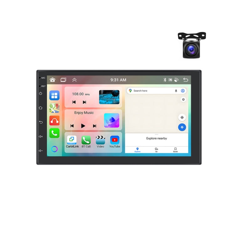 7inch Android 13.0 Dual Butt Universal Wireless Carplay Car Navigation Center Control All-In-One Monitor(Standard+AHD Camera) - Car MP3 & MP4 & MP5 by buy2fix | Online Shopping UK | buy2fix