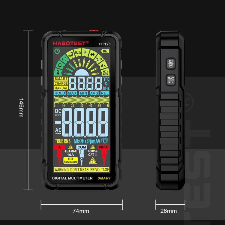 HABOTEST Automatic Range Digital Display Ultra-Clear Intelligent Current Multimeter - Digital Multimeter by HABOTEST | Online Shopping UK | buy2fix