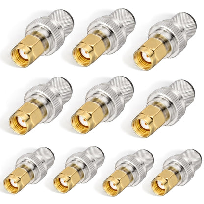 10pcs /Pack RP-SMA Male Crimp Solder Connector For LMR-400 / Belden-9913 / RG8 / RG213 Coaxial Cable - Connectors by buy2fix | Online Shopping UK | buy2fix