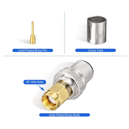 10pcs /Pack RP-SMA Male Crimp Solder Connector For LMR-400 / Belden-9913 / RG8 / RG213 Coaxial Cable - Connectors by buy2fix | Online Shopping UK | buy2fix