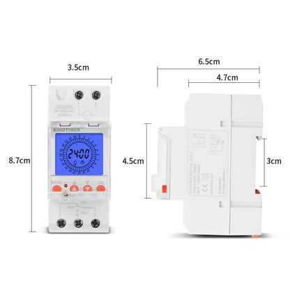 SINOTIMER  TM929BKL 85-265V 30A 24hrs Digital Analogue Din Module Time Switch With Backlight - Switch by SINOTIMER | Online Shopping UK | buy2fix