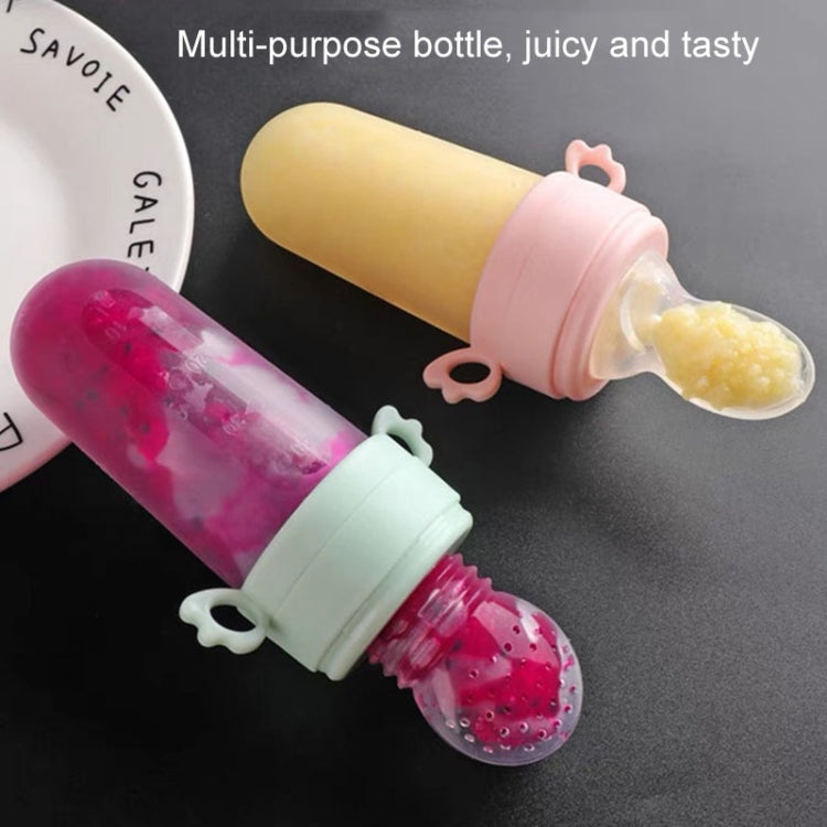 Portable Dual-purpose Baby Food Feeding Spoon Fruit Vegetable Silicone Feeding Pacifier Bottle(Nano-silver) - Cups & Silicone Nipple by buy2fix | Online Shopping UK | buy2fix