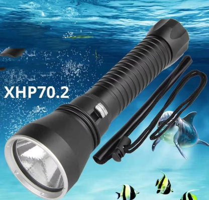 XHP70.2  Diving Flashlight 3000 Lumens IPX8 Waterproof Underwater 80m 5000mAh x 2 White Light - Diving Flashlight by buy2fix | Online Shopping UK | buy2fix