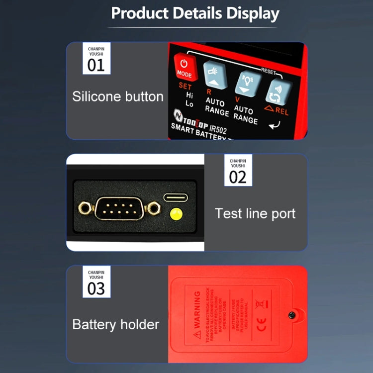 Battery Internal Resistance Tester Lead-Acid Alkaline Lithium Battery Tester, Model: IR500 - Battery & Resistance Tester by buy2fix | Online Shopping UK | buy2fix