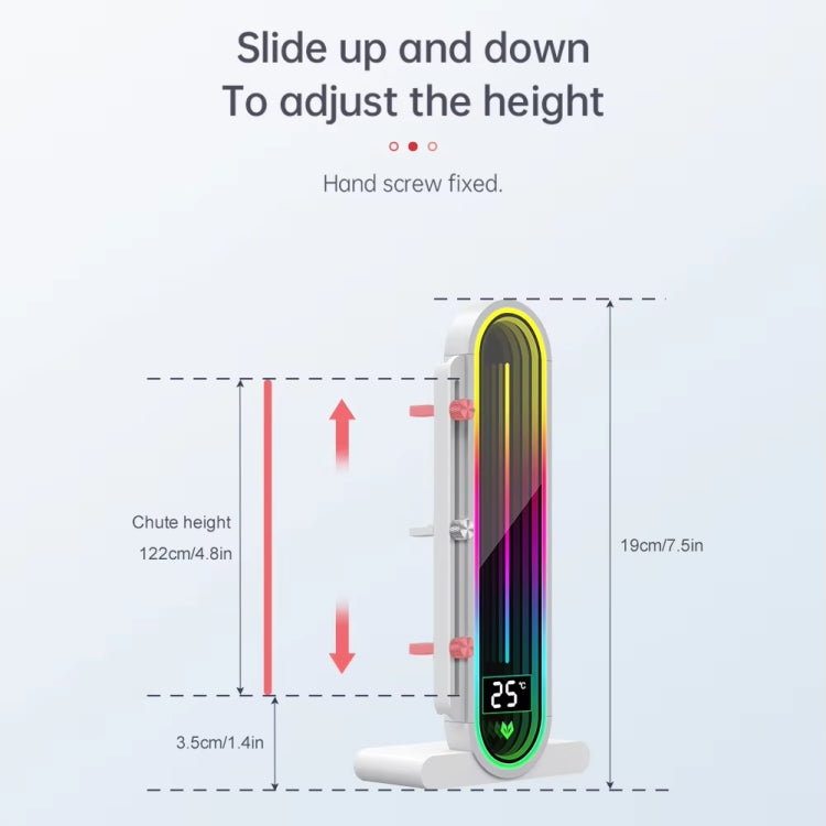 COOLMOON GH3 Pro Computer ARGB Vertical Adjustable Lens Graphics Card Holder, Style: Temperature Display Upgrade White - Caddies & Enclosures by COOLMOON | Online Shopping UK | buy2fix