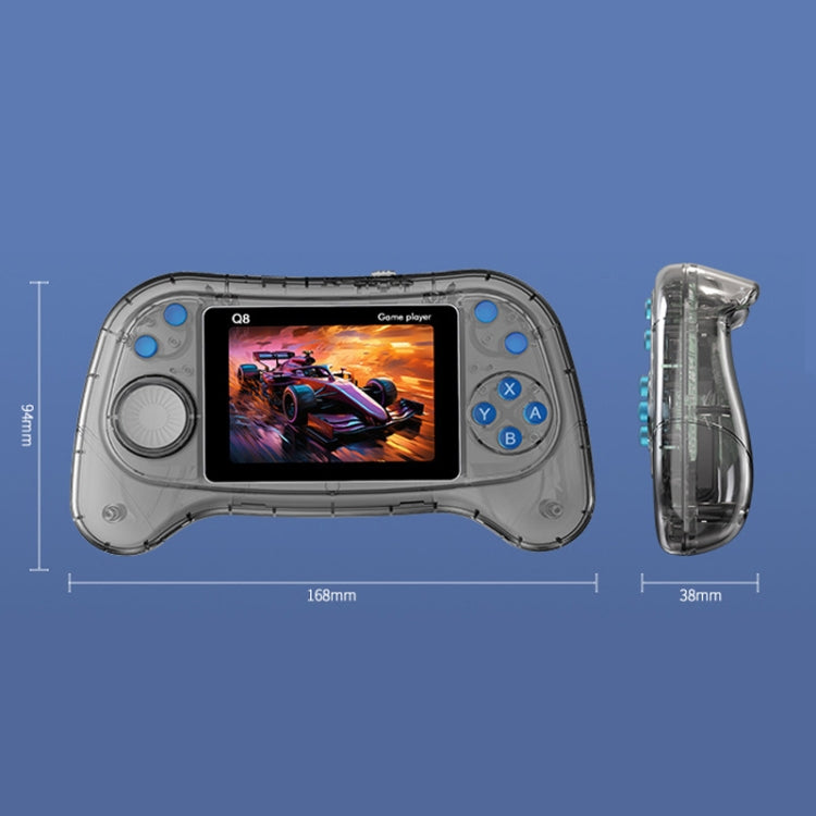 Q8 Handheld Game Console 3.0 Inch Screen Support TV Connection Built In 800 Games Doubles Transparent Gray - Pocket Console by buy2fix | Online Shopping UK | buy2fix