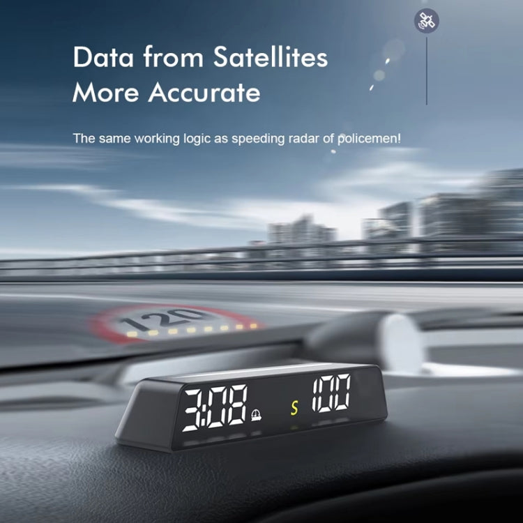 Head-up Display USB Powered High-definition Vehicle Code Altitude Meter(All White) - Head Up Display System by buy2fix | Online Shopping UK | buy2fix