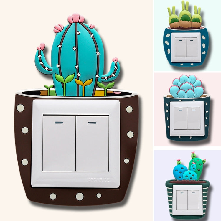 Luminous Three-dimensional Cactus Switch Sticker Socket Panel Cover Decor, Style: Cactus Ball - Sticker by buy2fix | Online Shopping UK | buy2fix