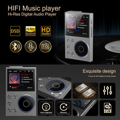 2.4 Inch HIFI Bluetooth Music Player DSD256 Mastering Sound Quality Walkman, Memory: 16GB(Black) - MP3 Player by buy2fix | Online Shopping UK | buy2fix