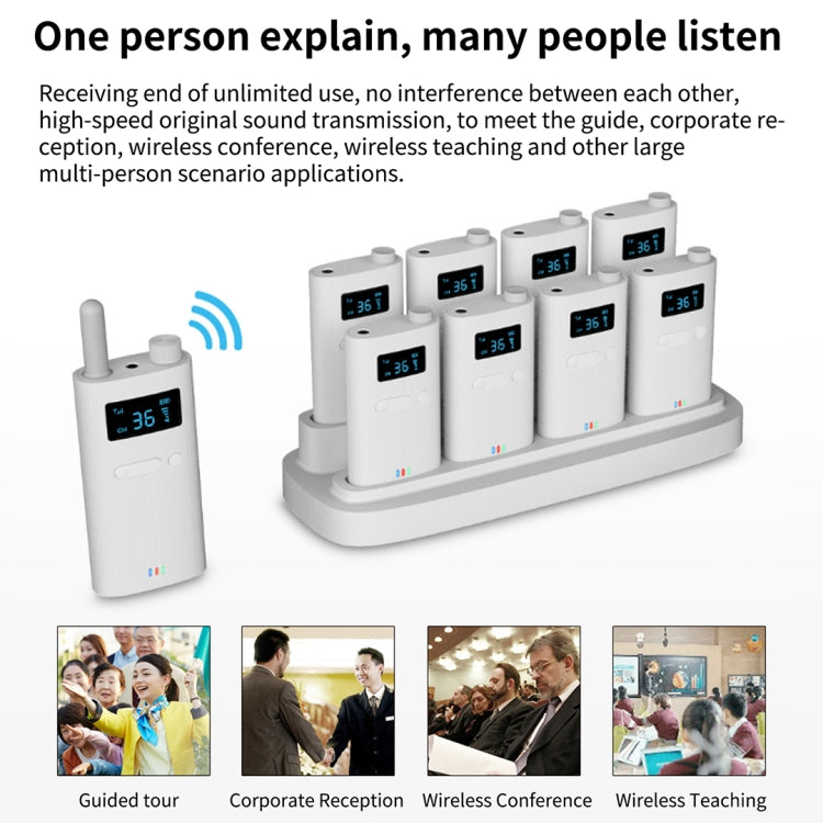 2.4G Wireless Office Conference Tour Guide Explainer One-way One-to-Many Explainer Microphone, Style: YWI22 Transmitter - Handheld Walkie Talkie by buy2fix | Online Shopping UK | buy2fix