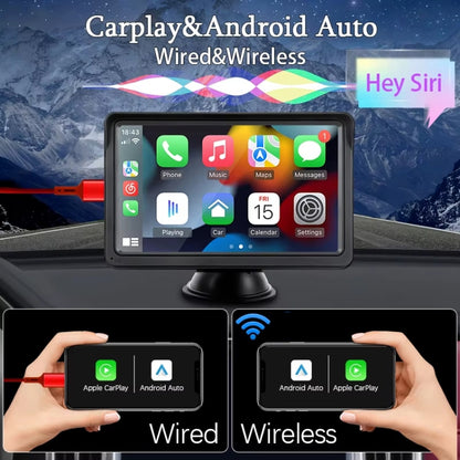 7 Inch Bluetooth 5.0 Portable CarPlay Monitor, Specifications: Display - Car MP3 & MP4 & MP5 by buy2fix | Online Shopping UK | buy2fix