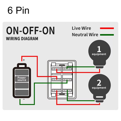 FILN 220V 30A Split Dustproof Boat-type Switch With Light, Specifications: Waterproof 6 Pin 3 Gear Red Light - Car Switches by FILN | Online Shopping UK | buy2fix