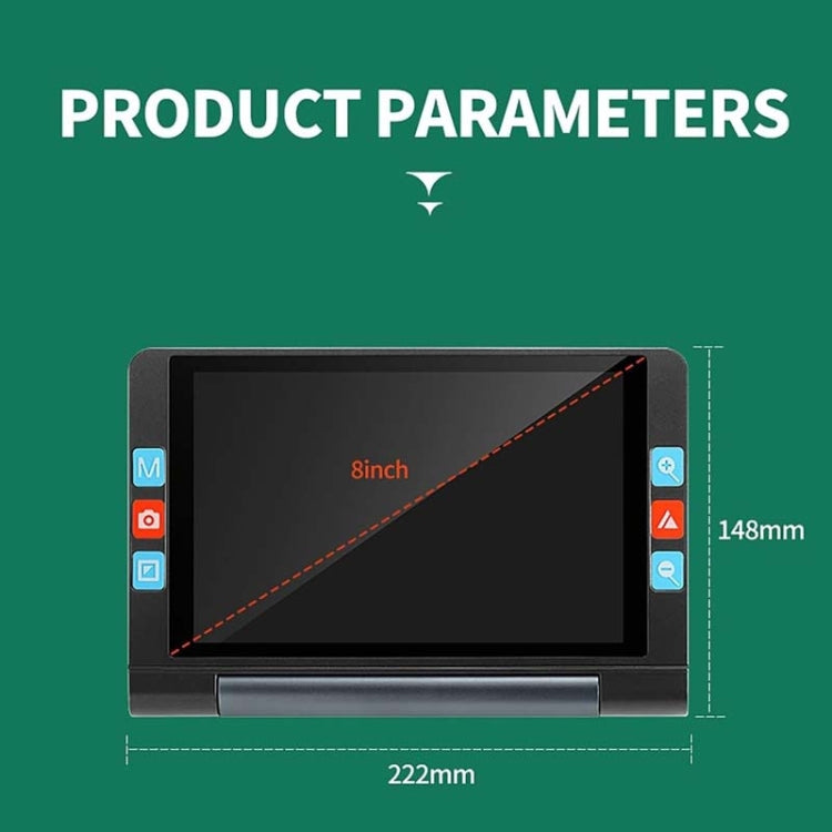 8inch Auto Focus Near And Far HD Electronic Vision Aid Magnifier(Black) - Others by buy2fix | Online Shopping UK | buy2fix
